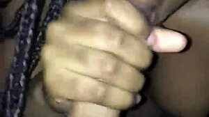 oh wow, that cumshot landed right on her small tits after the blowjob, he said with a grin