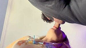 Watch me deepthroat big daddy with gagging and choking! Then facial fuck this petite blonde wife swallowing cum in homemade POV.