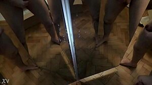 He set up mirrors to multiply his cock into six, leading to an intense CUMSHOT scene.