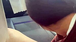 Japanese Former Model Gives Deep Blowjob In Car