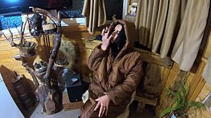 smoking and cum all over my new light brown long jacket- that's what my impotent husband craves- preview