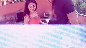 spicy latina rides big fat dick outdoors during bbq??