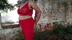 After Papa Left Abroad Stepmom Got Lovingly Fucked in Jungle with Big Ass Anal and Cum