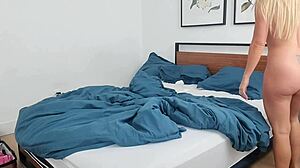 You want this hotwife cheating with morning wood quickie? Big tits blonde milf takes deepthroat doggystyle riding until orgasm!