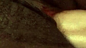 black babe sadie say gets her hairy box filled with thick white cock riding cowgirl