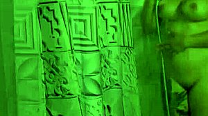 Curvy tattooed milf gets doggy style in shower