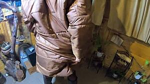 smoking and cum all over my new light brown long jacket- that's what my impotent husband craves- preview