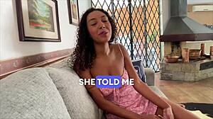 hot brunette latina with natural tits offers deep rimjob and sloppy blowjob