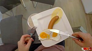 Hey stepmom, why are you giving mouth and ass to stepson in early morning rough sex with anal creampie?