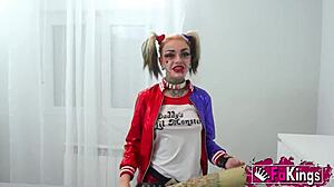 Astounding Harley Quinn Cosplayer Seduces Random Guys In Street