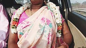 Oh man this Indian housewife is cheating with car sex and Telugu dirty talks 😏