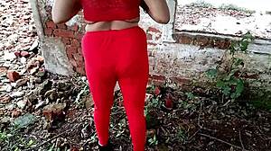 After Papa Left Abroad Stepmom Got Lovingly Fucked in Jungle with Big Ass Anal and Cum