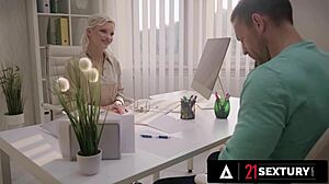 21 sextury features naughty blonde zazie skymm fucking her coworker after peeing on herself