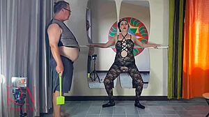 Undress and take your spanking now! choreographer orders ballerina