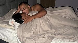 In the early morning, this curvy stepsister with big natural tits gets rough homemade sex, moaning in spooning position until a huge creampie fills her tight pussy.