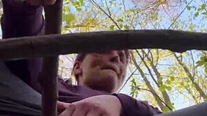 Kinky Easter Humiliation and BDSM Orgasms in Forest with Milf Redhead Fetish Public Outdoor Nature