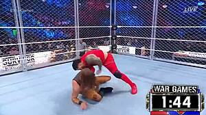 i feel excited watching wargames masculina at survivor series 2022 with intense wrestling action.