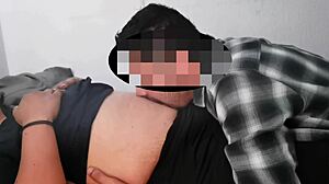 Milf girl enjoys belly button licking session