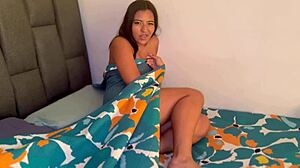 Latina with big ass dances and moves sensually during casting interview workout session