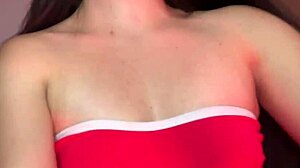 teen gamer girl fingers herself in dorm room while roommate's away... oops, got caught mid-orgasm