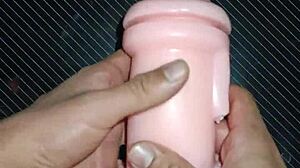 quick blowjob then sex filling her entrance with creamy cum on desk