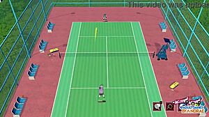 in this hentai episode lina and zheng get into wild 3some action with big tits anal and squirting creampie. the curvy monsters dominate in cartoon fetish outfits during the tennis angels ex game.