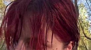 Kinky Easter Humiliation and BDSM Orgasms in Forest with Milf Redhead Fetish Public Outdoor Nature