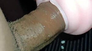 quick blowjob then sex filling her entrance with creamy cum on desk