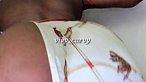 Pear-Shaped Beauty Showcasing Curvy Figure in Homemade Style 😊