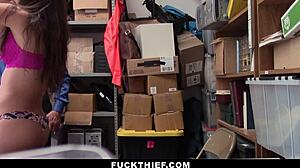 Officer Suspects Teen Has Hidden Merchandise On Her Person In Garage Punishment With Big Cock Doggystyle