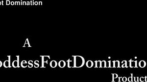 Roxanne caged as stocking slave in femdom footjob and bdsm trailer!