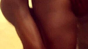 African married man sneaks up on curvy neighbor while she bathes outside and fucks her wet pussy with monster cock