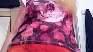 Hey, check out this married blonde showing off on camera for some fetish fun.