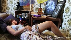 hey, check out yanks rosie budd doing her hairy pussy workout with fingering