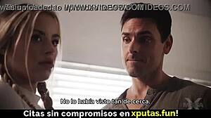 Blonde stepdaughter sucks cock and enjoys fucking with uncle and father-in-law in homemade video.