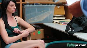 Alex Harper gets caught shoplifting in office and fucked hard in pussy at work