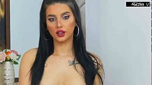 Amy Blair sexy dancing and titty tease in lingerie and pantyhose.