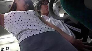 Beautiful Sister Teases Young Man On The Bus!