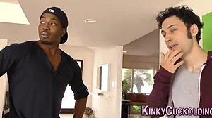 Fetish Cuckolding Cutie Gives Interracial Handjob and Cum in Mouth Outdoors in High Definition