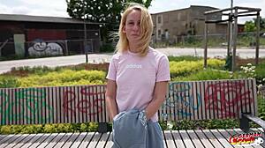 german scout picks up skinny mature melisa rose for no condom casting fuck with doggystyle and cum on ass.