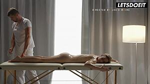 Oh wow, blonde babe Nesty gets her wet pussy fingered and fucked by the Hungarian masseur in passionate session! 💦😍