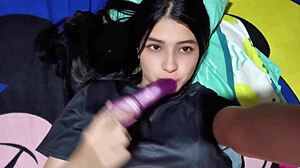 Colombiana se toca su rico pussy with big tits dildo toys panties homemade natural tits and submissive legs