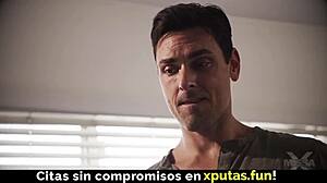 Blonde stepdaughter sucks cock and enjoys fucking with uncle and father-in-law in homemade video.