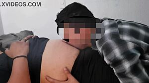 Milf girl enjoys belly button licking session