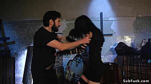 Male ghosts dominate and fuck possessed babe in wild gangbang bondage orgy! 😱👻