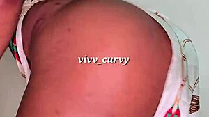 Pear-Shaped Beauty Showcasing Curvy Figure in Homemade Style 😊