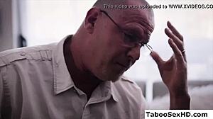 Old stepdad fucking teen stepdaughter hard in uncle father-in-law taboo