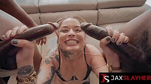 Naughty Vanessa Vega Squirts In Interracial Double Penetration! Wet Pussy And Big Black Cock Action.