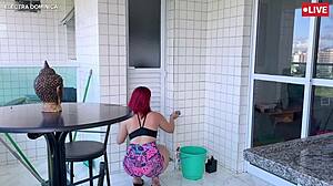 Hey I hired this big-ass maid look at that booty I went crazy for her soft shorts 😍🍑