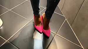 desperate pee in my jeans then he pees on my ass and i give him a blowjob too